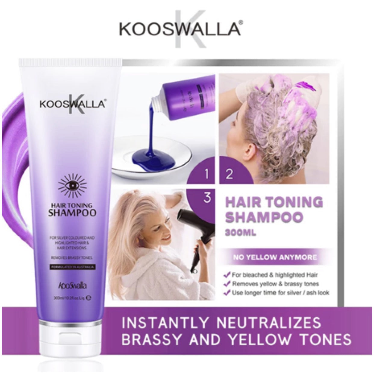 3 x Purple toning shampoo sulphate free