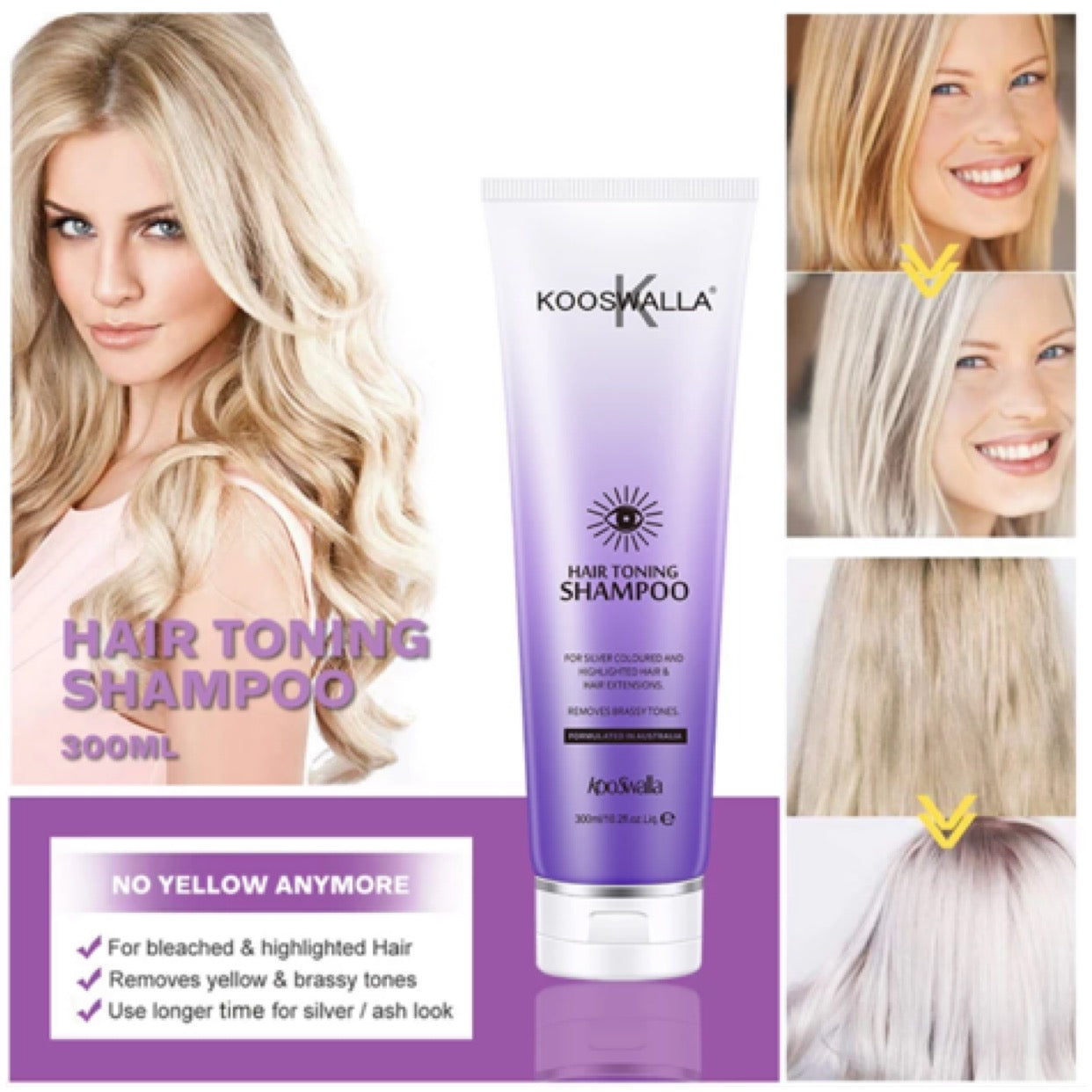 3 x Purple toning shampoo sulphate free