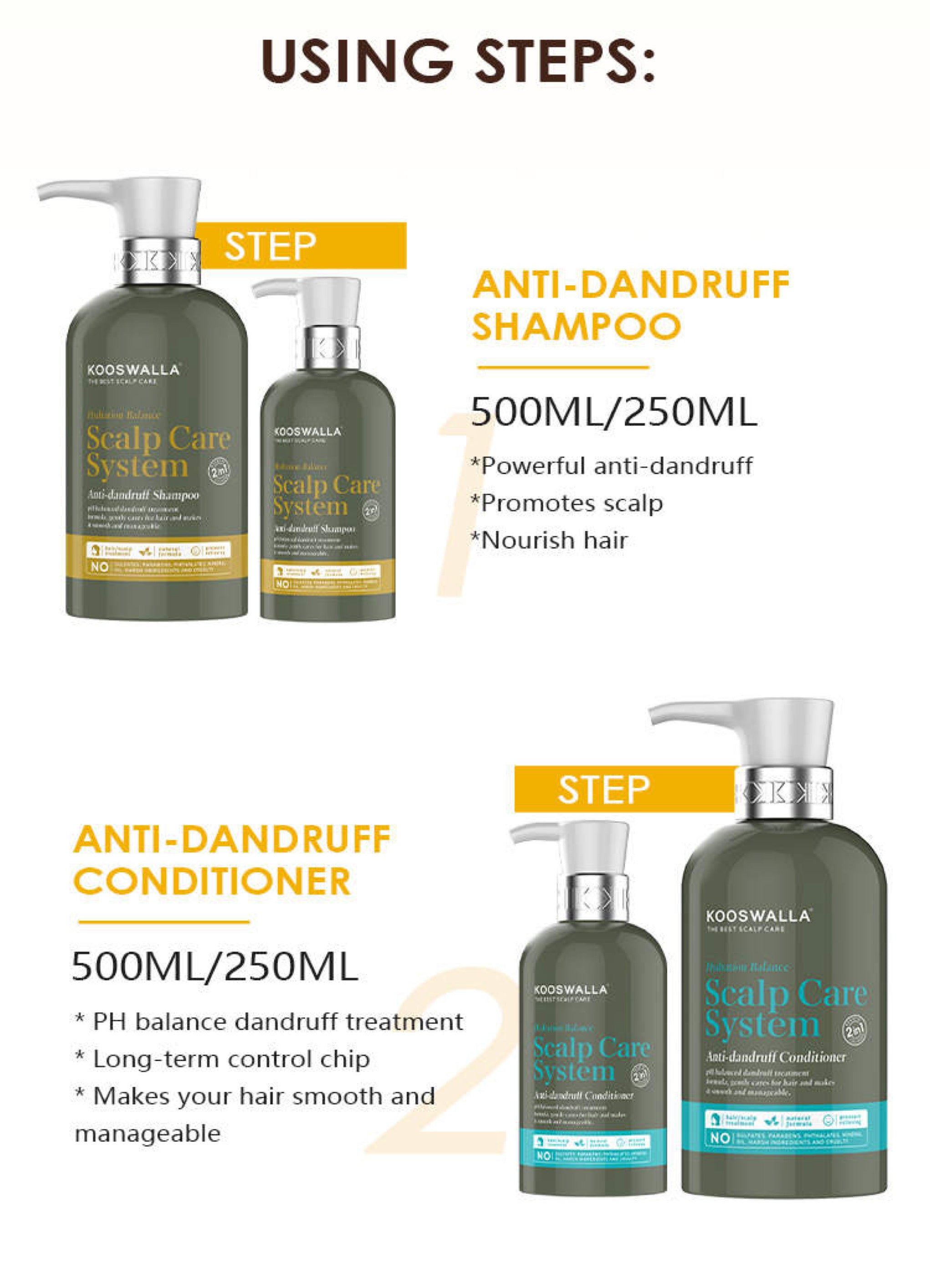 scalp care (dandruff) shampoo and conditioner set 500 ml each