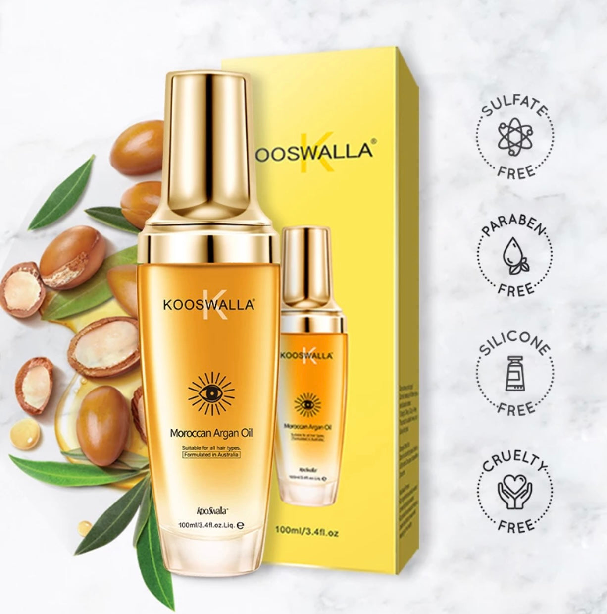 Kooswalla Moroccan Aragan Oil Serum Hair and Skin